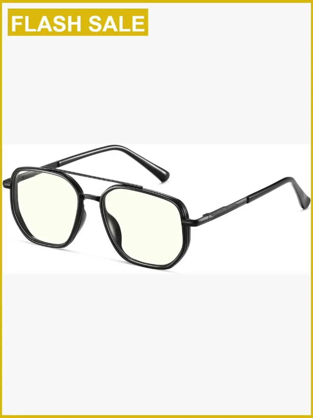 Blue Light Blocking Aviator Glasses, Clear Lens, TR90 Metal Frame, UV400,